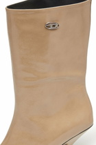 Diesel D-Amber-Square-toe ankle boots with naplak effect - Boots Womens in Beige