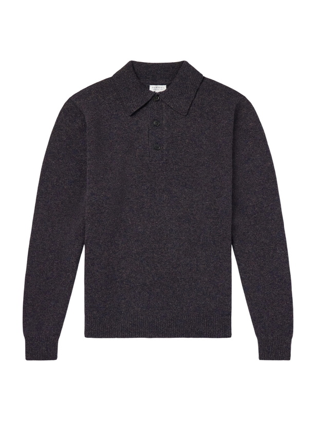 Photo: Sunspel - Wool Polo Shirt - Blue