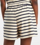 Moncler Striped cotton jersey shorts