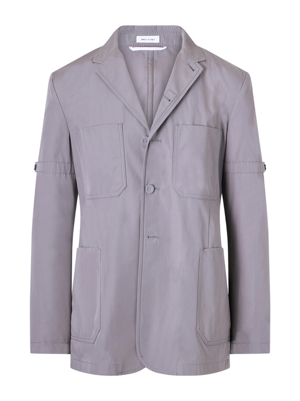 Photo: Thom Browne - Belted Cotton Blazer - Gray