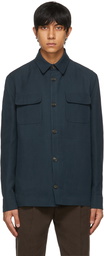 Loro Piana Blue Linen & Silk Overshirt Jacket