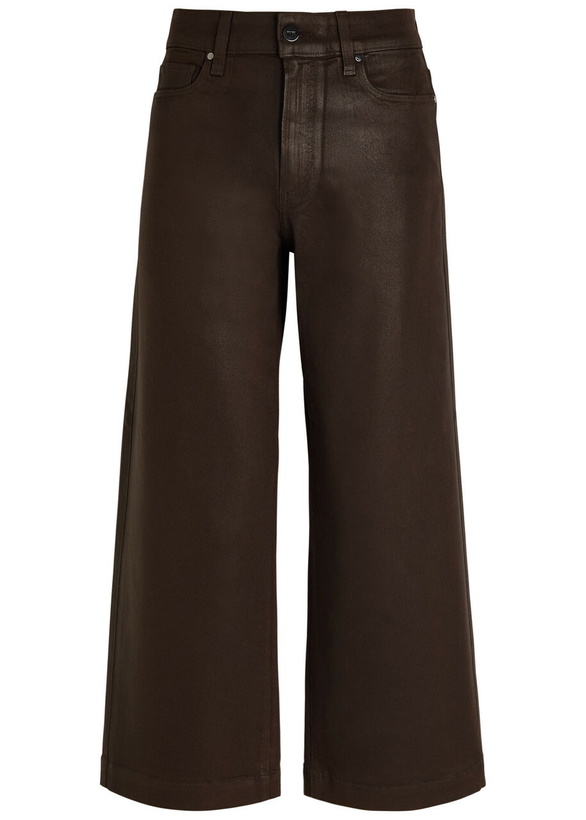 Photo: Paige Anessa Coated Wide-leg Jeans Brown