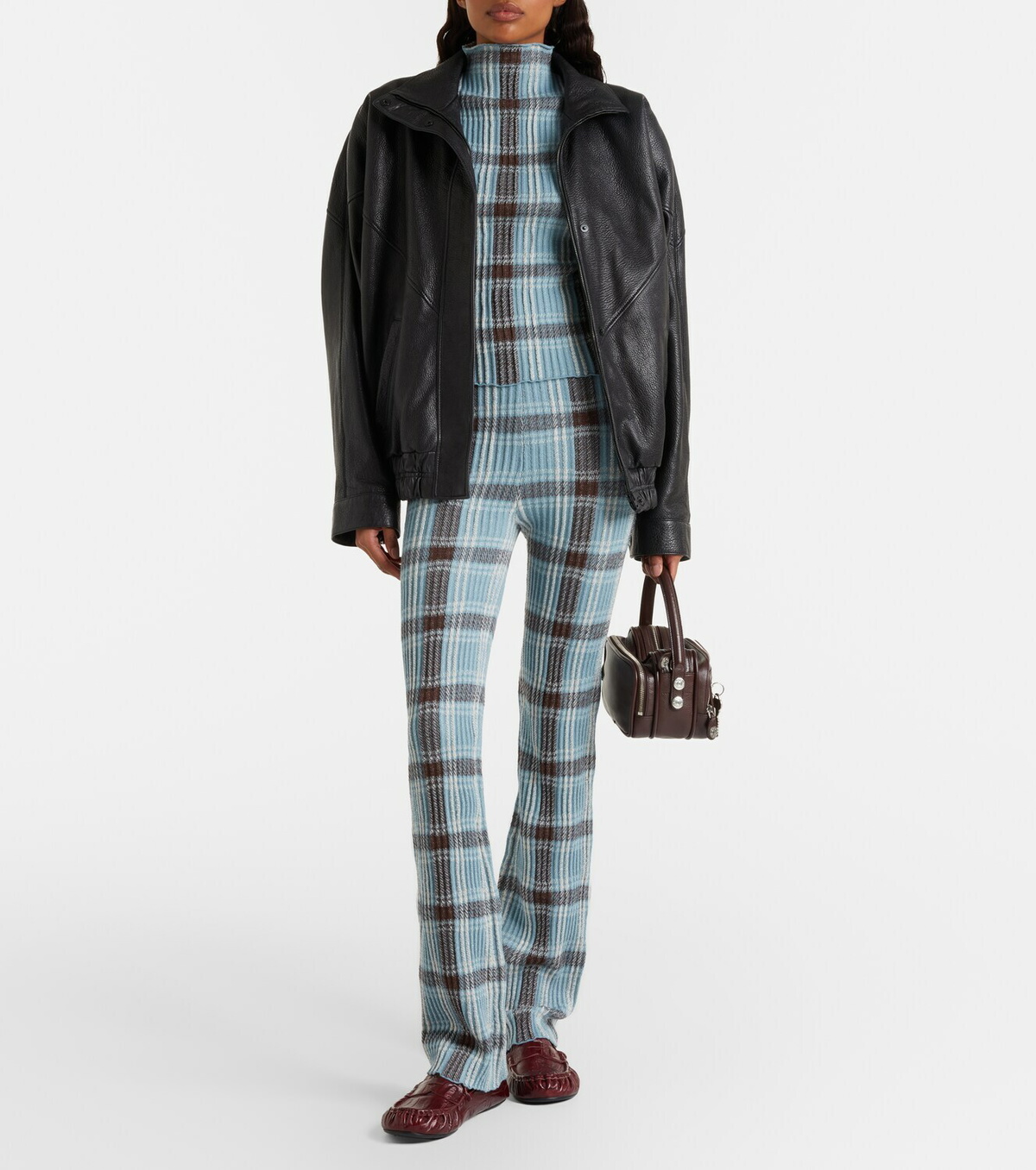 Acne Studios Checked wool-blend slim pants