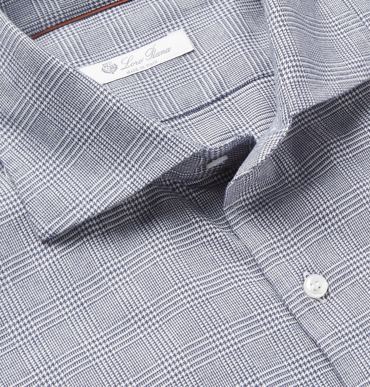 Loro Piana - Slim-Fit Prince Of Wales Checked Brushed-Cotton Shirt - Blue