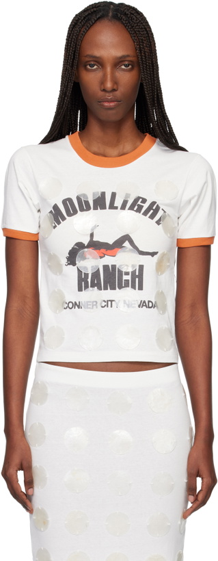 Photo: Conner Ives White Mother of Pearl Paillette Ringer T- shirt