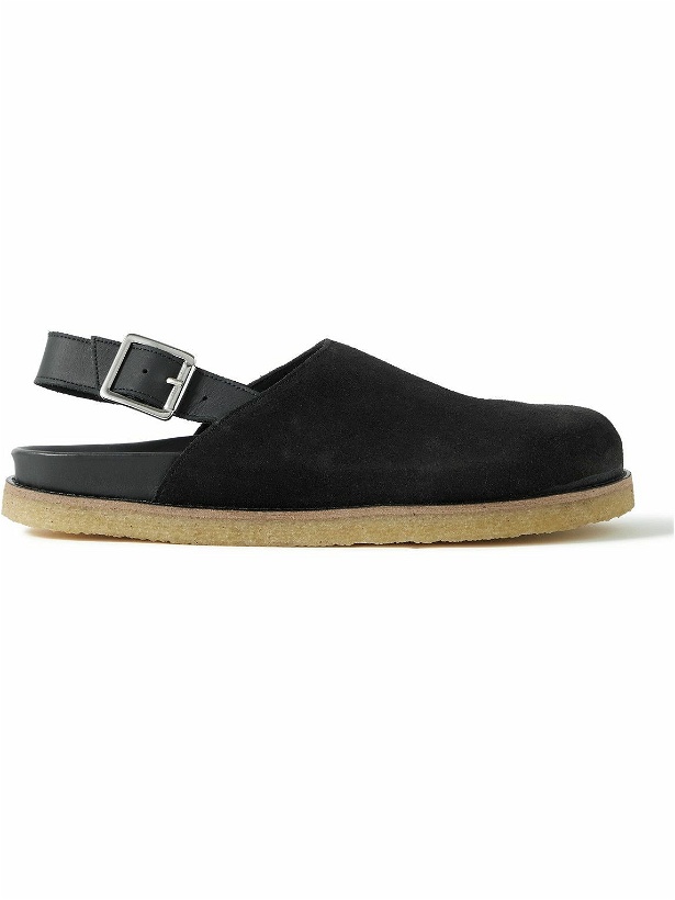 Photo: VINNY's - Leather-Trimmed Suede Mules - Black