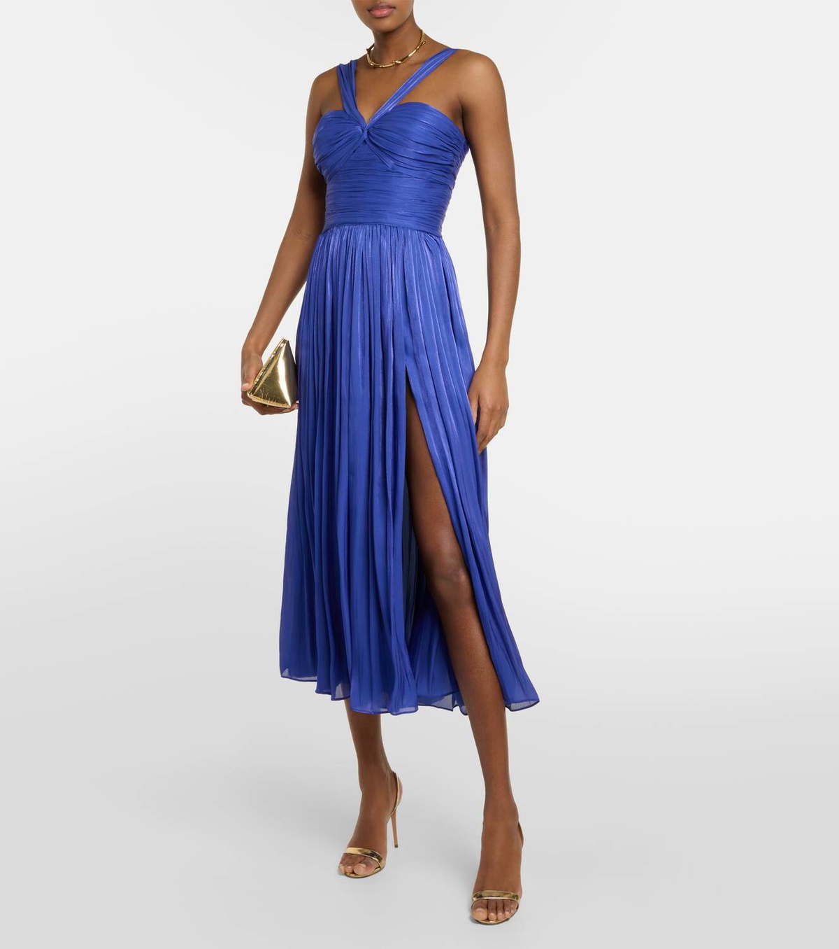 Costarellos Cavana lurex gerogette midi dress Costarellos