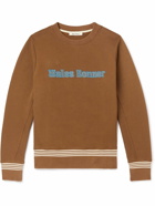 Wales Bonner - Slim-Fit Logo-Appliquéd Organic Cotton-Jersey Sweatshirt - Brown