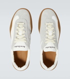 Acne Studios Suede-trimmed leather sneakers