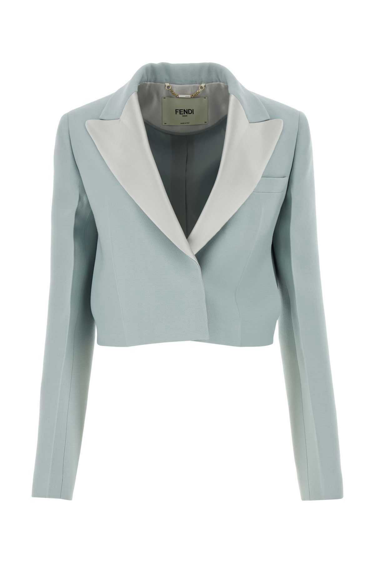 【送料&関税込】Fendi Powder Blue Wool Blend Blazer Fendi Powder Blue Wool Blend Blazer Fendi