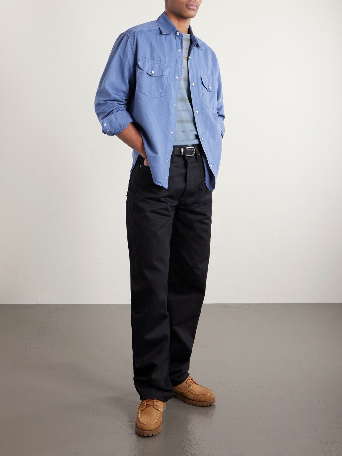 3sixteen - Cotton and Linen-Blend Shirt - Blue