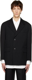 Solid Homme Black Oversized Blazer