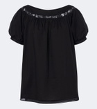 Posse Marilyn lace-trimmed cotton top
