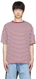 Needles Burgundy Cotton T-Shirt