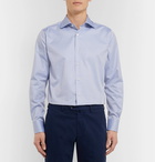 Canali - Light-Blue Micro-Herringbone Cotton Shirt - Men - Blue