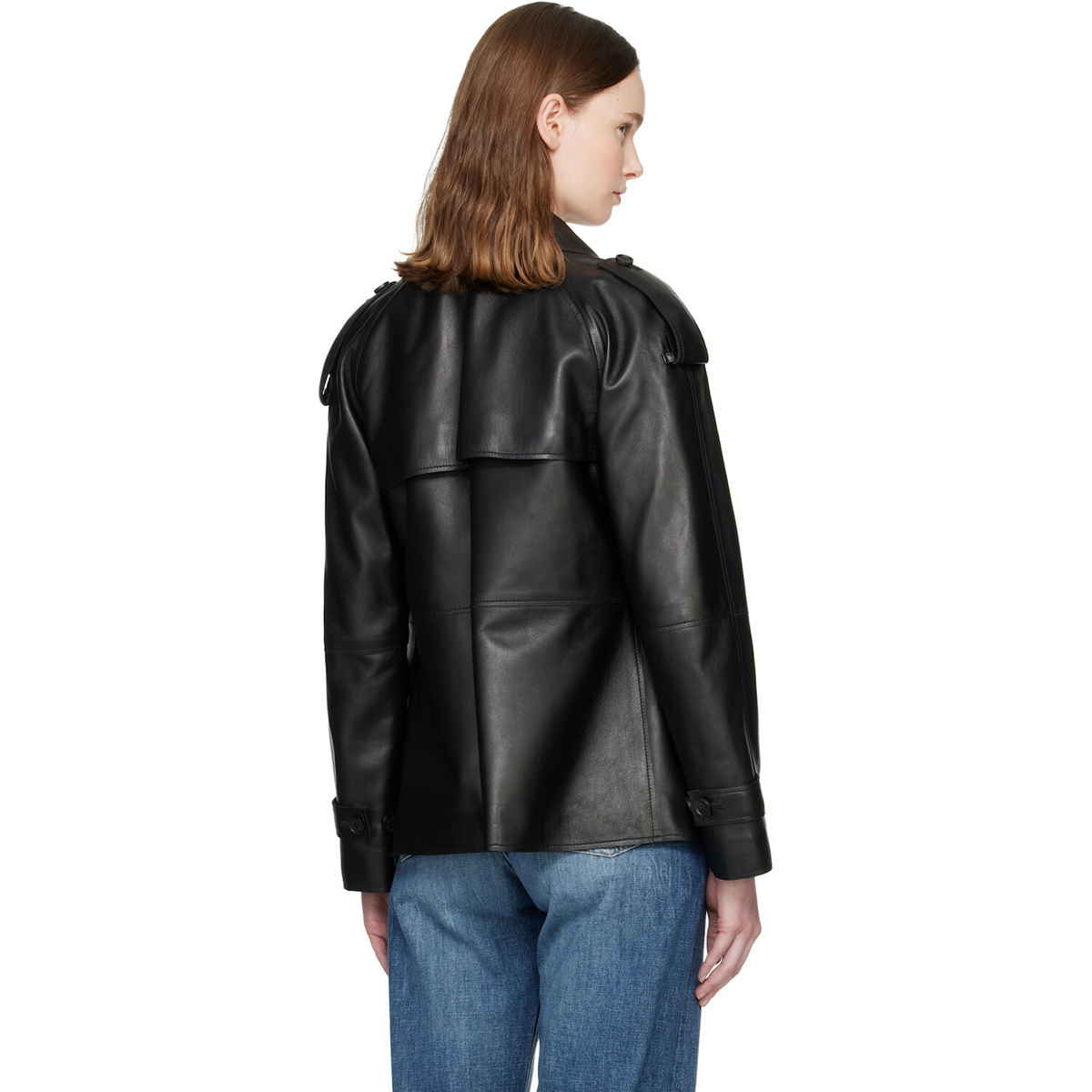 MACKAGE Black DOLORES Double-Breasted Leather Jacket