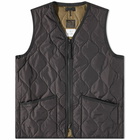 Taion Men's Military Zip V-Neck Down Vest in Black