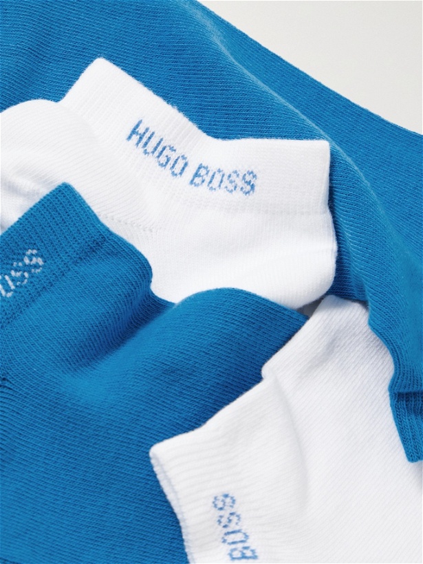 Photo: HUGO BOSS - Two-Pack Stretch Cotton-Blend No-Show Socks - Multi - EU 39/42