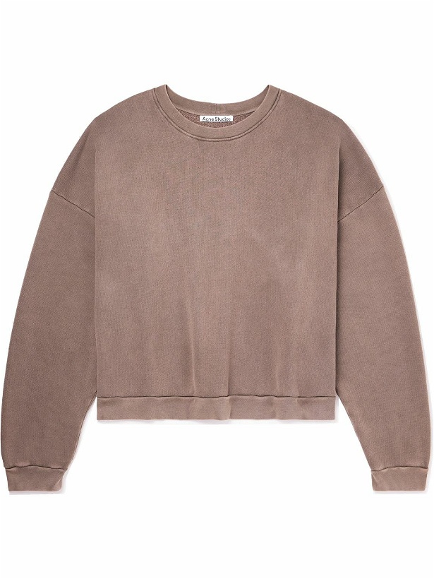 Photo: Acne Studios - Garment-Dyed Cotton-Jersey Sweatshirt - Brown