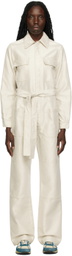 Golden Goose Off-White Belted Denim Jumpsuit