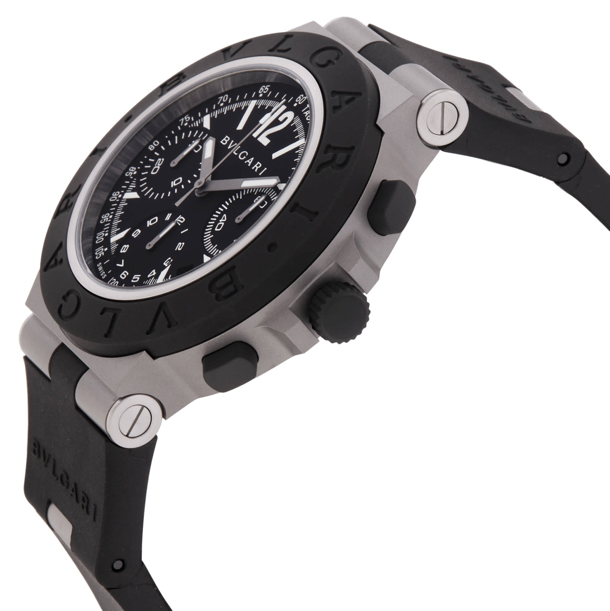 Bvlgari Titanio Chronograph Automatic Black Dial Mens Watch 104299
