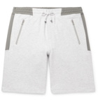 Brunello Cucinelli - Mélange Cotton-Blend Jersey Drawstring Shorts - Light gray