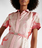 Versace Barocco Sea silk twill shirt dress