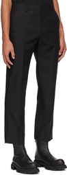 Solid Homme Black Straight Trousers