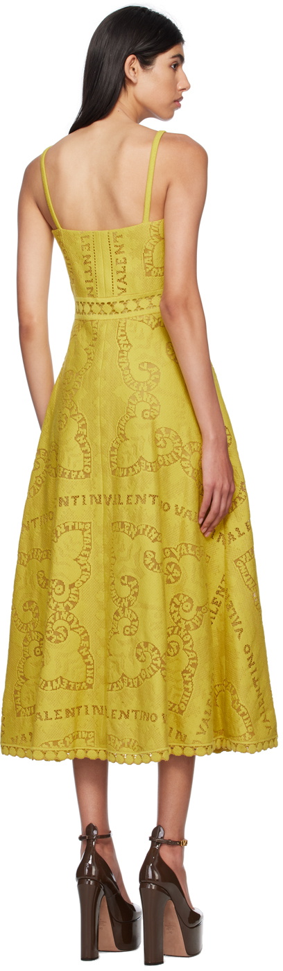 Valentino Yellow Jacquard Midi Dress Valentino