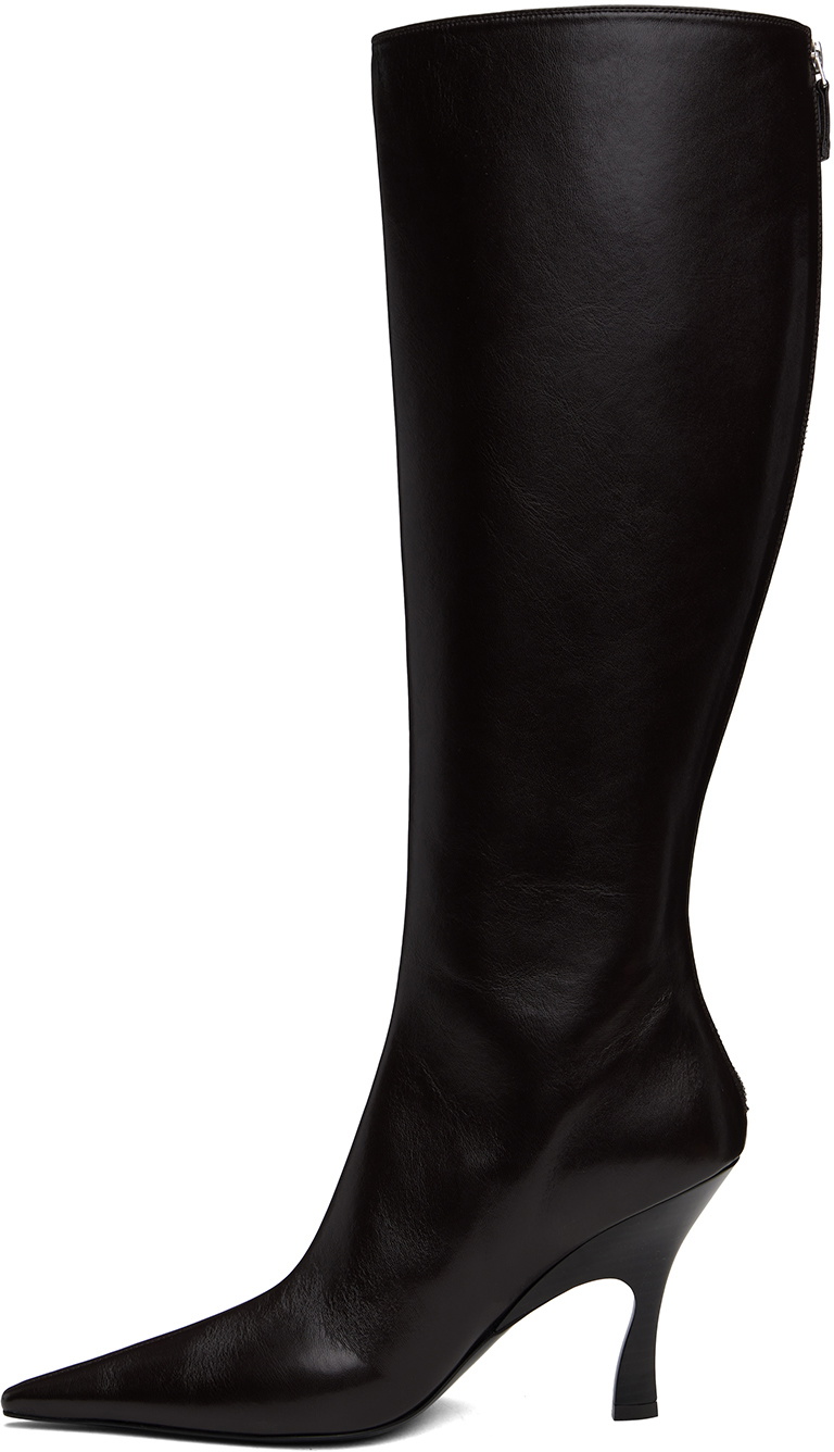 Stella McCartney Brown Elsa Knee-High Heeled Tall Boots