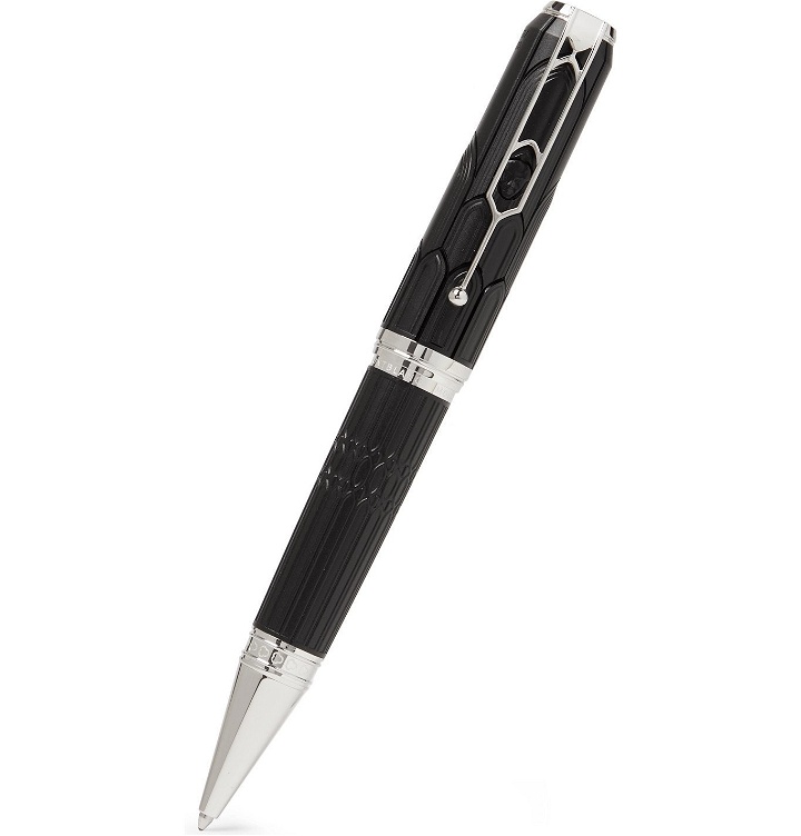Photo: Montblanc - Writers Edition Victor Hugo Resin and Platinum-Plated Ballpoint Pen - Black
