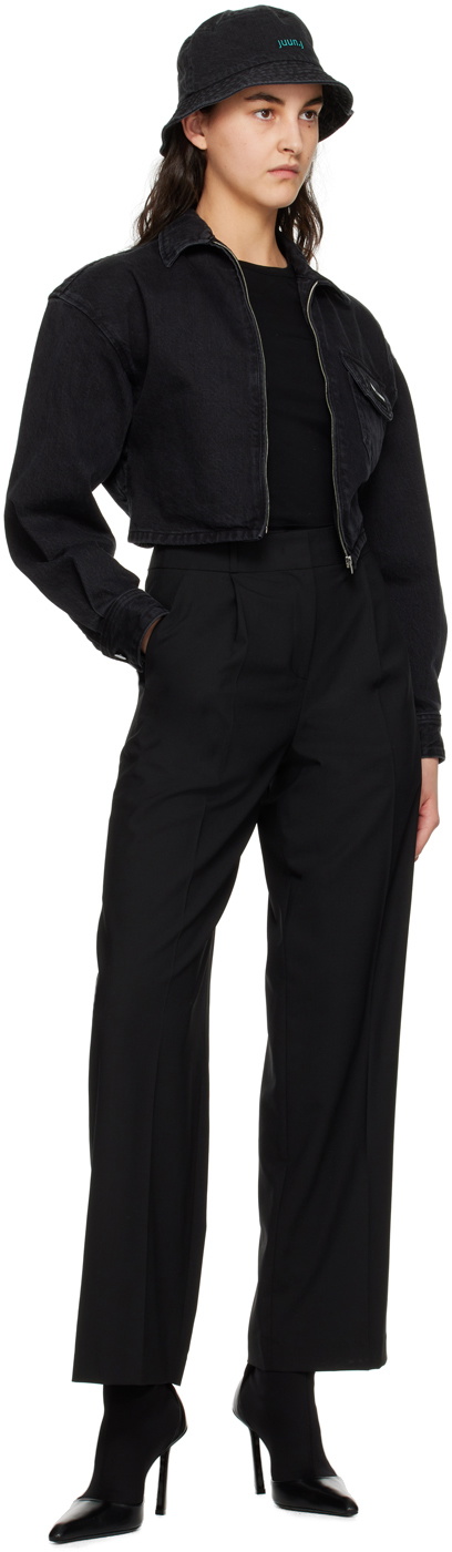 Juun.J Black Pintuck Trousers