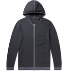 Theory - Braghe Textured Cotton-Blend Zip-Up Hoodie - Midnight blue