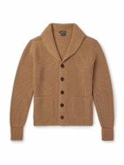 TOM FORD - Slim-Fit Shawl-Collar Ribbed Cashmere Cardigan - Brown