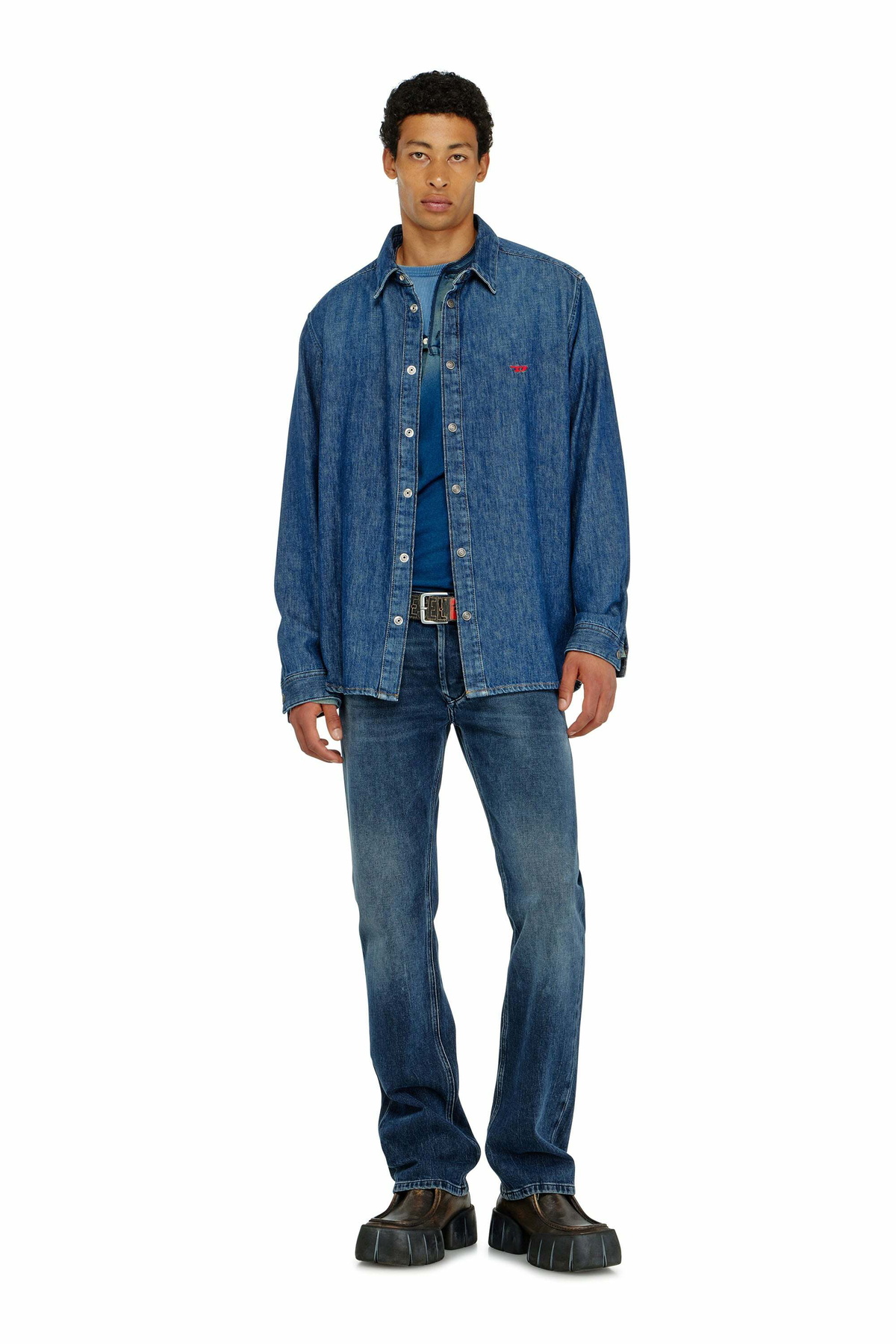Diesel Regular Jeans Low Waist 1985 Larkee, Dark blue, Button fly