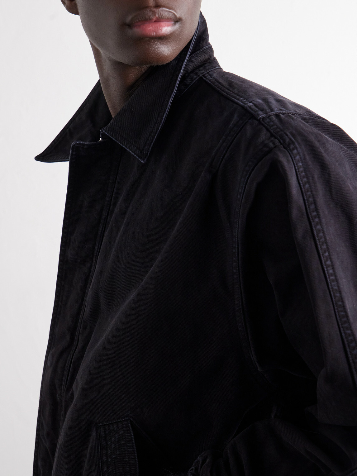 YOKE - Garment-Dyed Cotton-Twill Blouson Jacket - Black