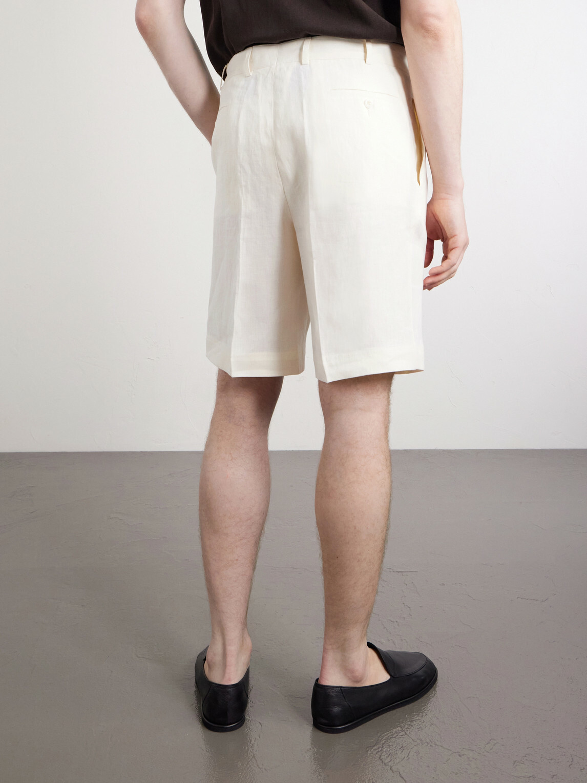 Rubinacci - Straight-Leg Pleated Cotton Shorts - White
