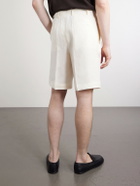 Rubinacci - Straight-Leg Pleated Cotton Shorts - White