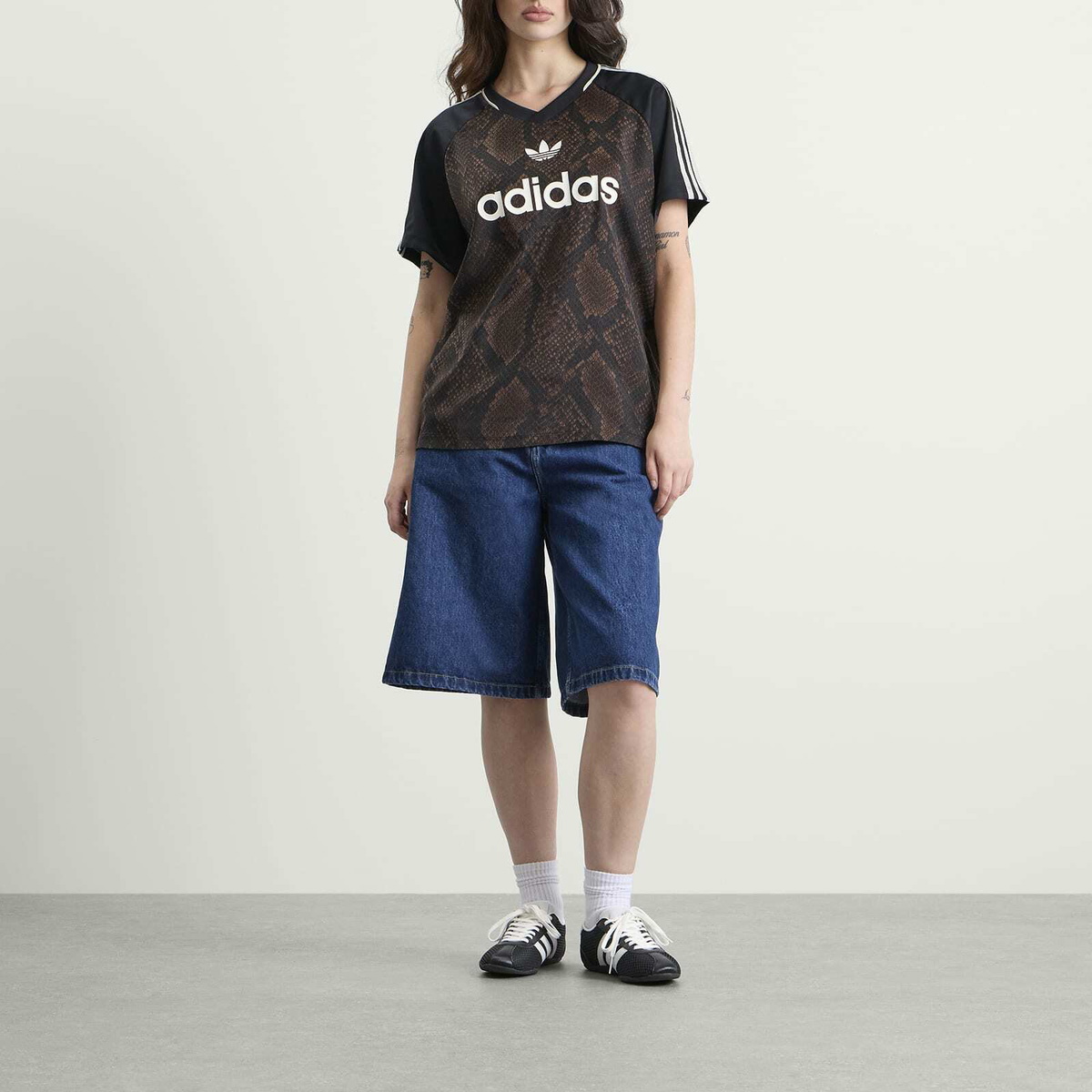 Adidas Women's Satin Jersey in Earth Strata/Aurora Coffee