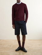Thom Browne - Milano Stitch Wool, Linen and Cotton-Blend Sweater - Burgundy