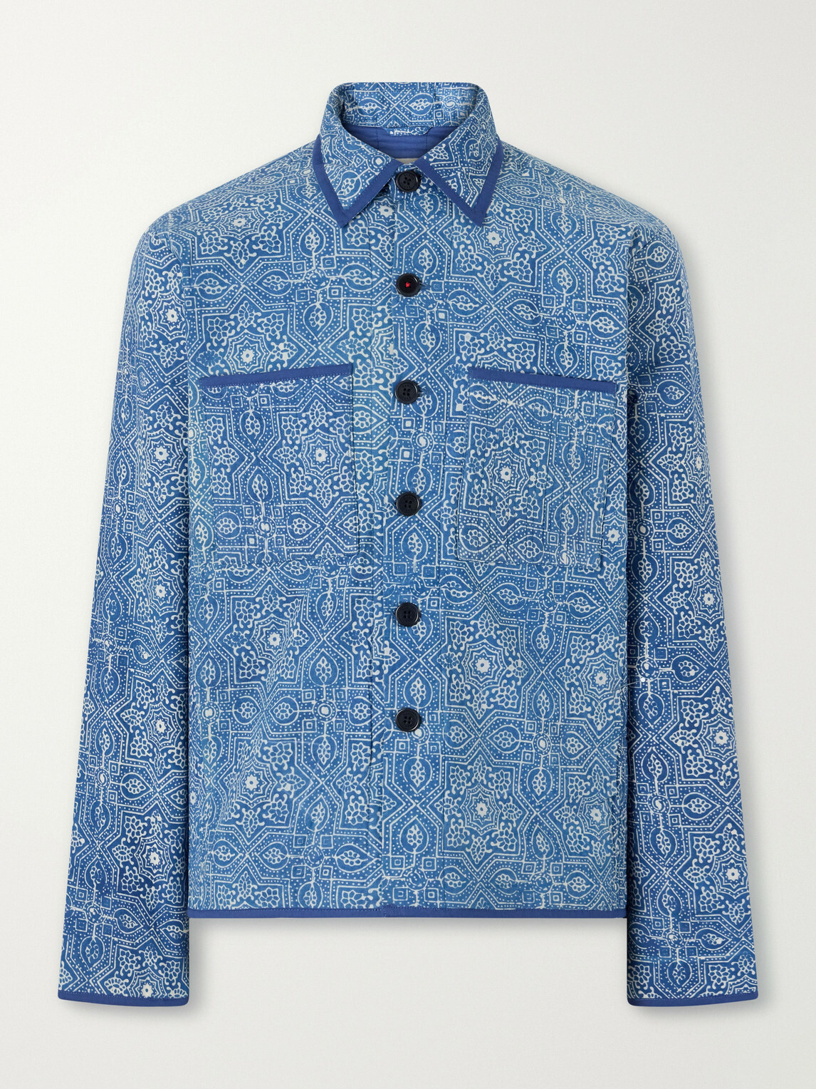 Kardo - Wynton Printed Cotton Blouson Jacket - Blue