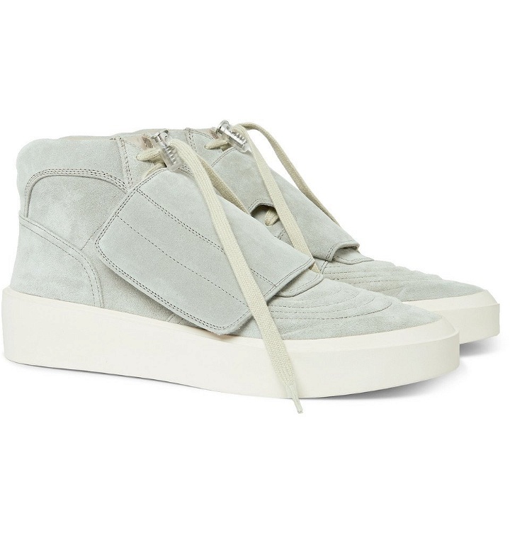 Photo: Fear of God - Brushed-Suede High-Top Sneakers - Gray