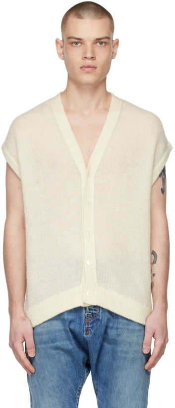 Photo: Second/Layer SSENSE Exclusive Off-White Sleeveless Cardigan