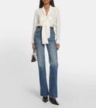 Nili Lotan Angelique silk tie-neck blouse