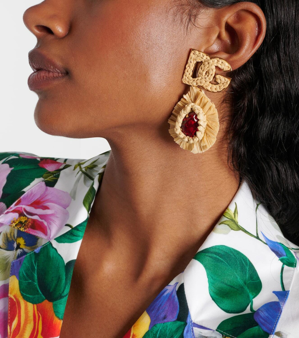 Dolce&Gabbana DG crystal-embellished clip-on earrings