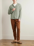 Mr P. - Convertible-Collar Garment-Dyed Cotton-Muslin Shirt - Green