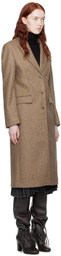 REMAIN Birger Christensen Tan Semi Fitted Coat