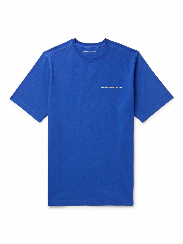 Photo: Pop Trading Company - Logo-Print Cotton-Jersey T-Shirt - Blue