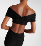 Alaïa Knitted off-shoulder crop top