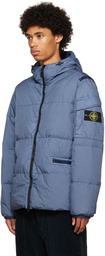 Stone Island Blue Crinkle Rep Down Jacket